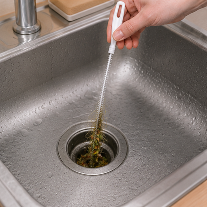 🧹 Flexible Hair Cleaning Brush | Slim Spiral Design | Drain & Gap Cleaning Tool