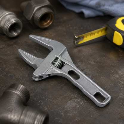 🔧 Adjustable Wrench | Wide-Jaw Metal Design | Plumbing & Repair Essential