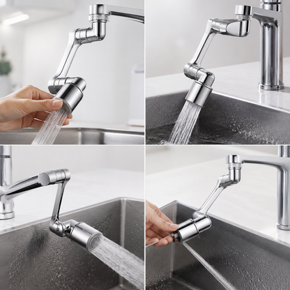 🚰 Faucet Extender | Chrome Kitchen Families | Flexible Swivel Reach