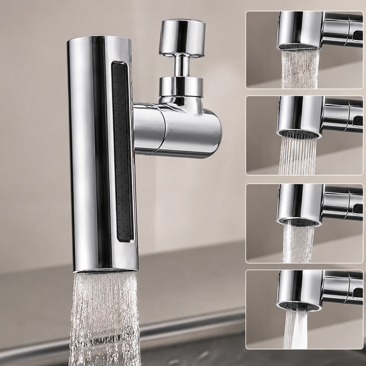 🚿 Faucet Aerator | Chrome Kitchen Families | Wide Swivel Spray
