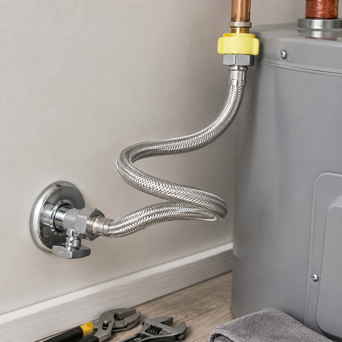 🔧 Heater Hose | Braided Steel Homeowners | Flexible Silver Connector