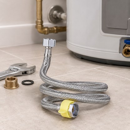 🔧 Heater Hose | Braided Steel Homeowners | Flexible Silver Connector