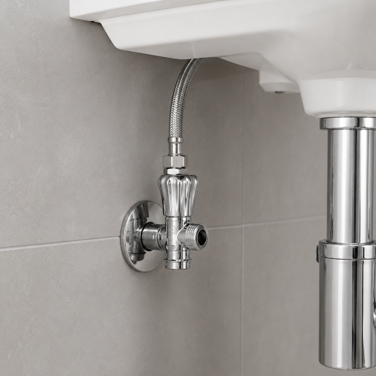 🔩 Angle Valve | Brass Bathroom Homeowners | Polished Chrome Control