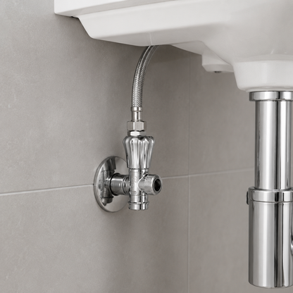 🔩 Angle Valve | Brass Bathroom Homeowners | Polished Chrome Control