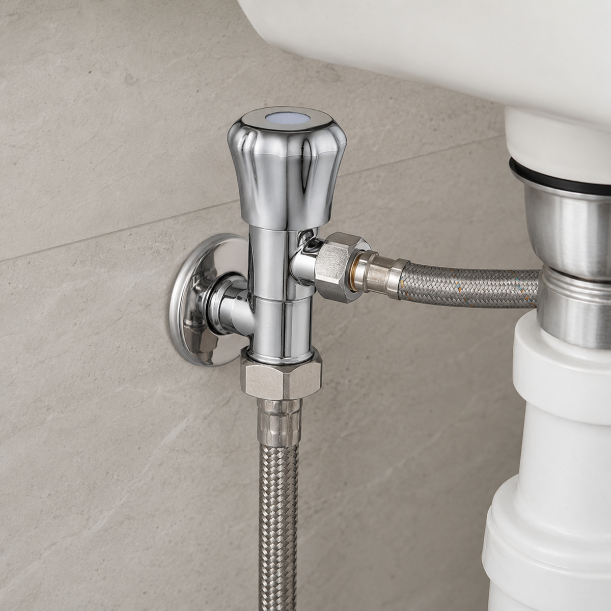 🔩 Angle Valve | Brass Bathroom Homeowners | Polished Chrome Control