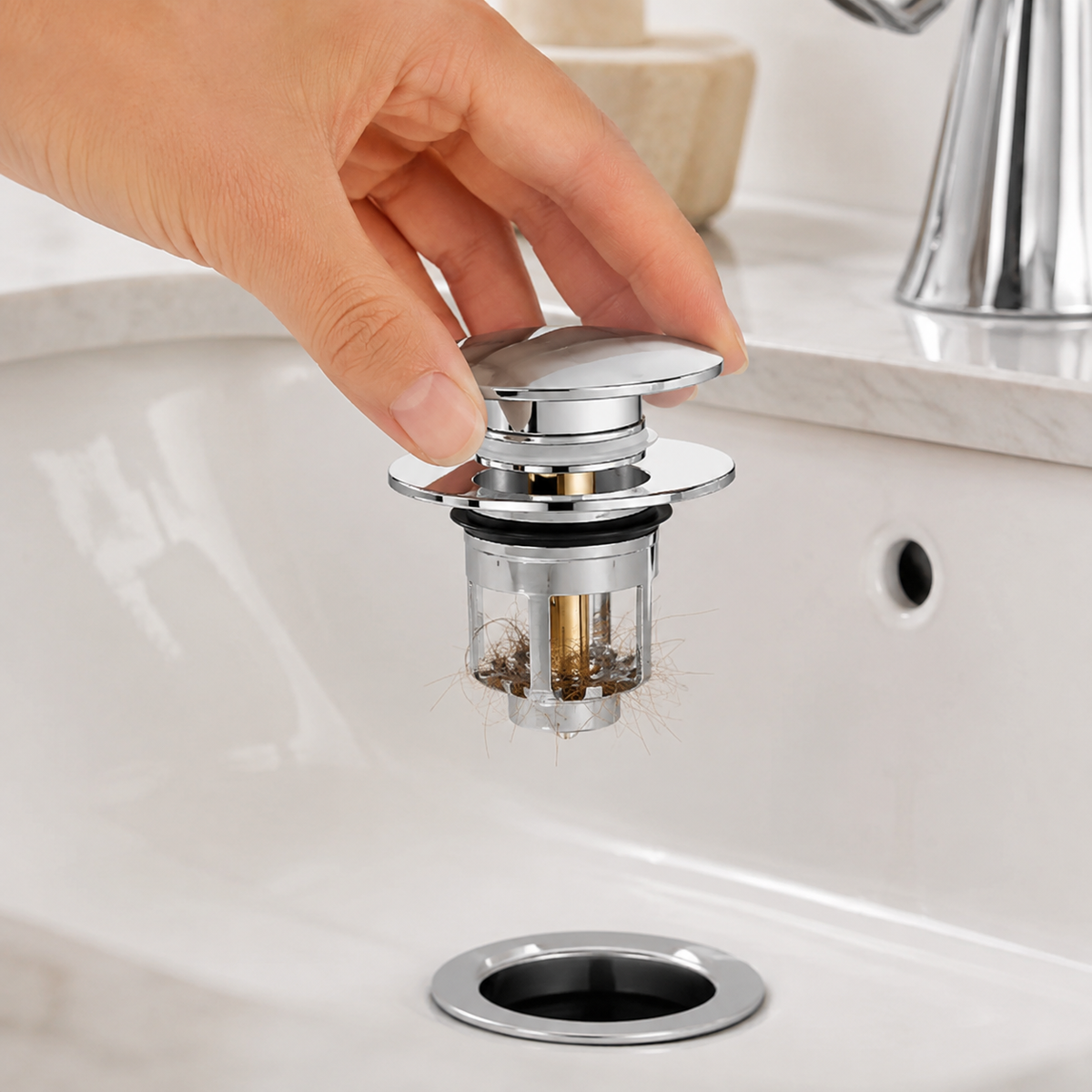 🛁 Sink Stopper | Brass Bathroom Homeowners | Polished Pop-Up Seal
