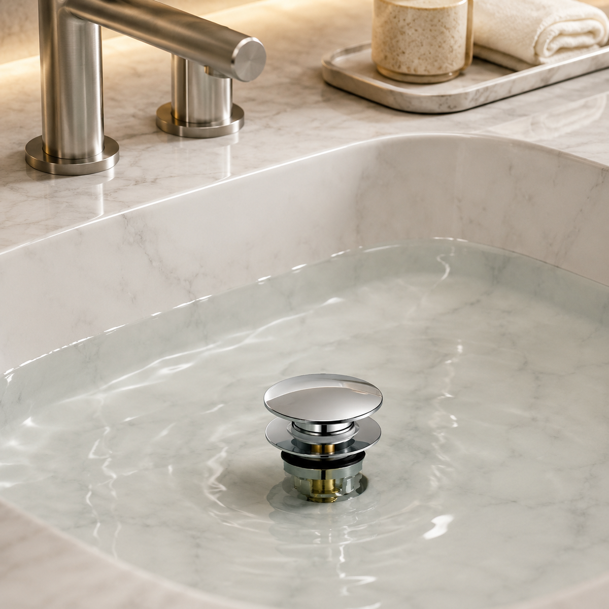 🛁 Sink Stopper | Brass Bathroom Homeowners | Polished Pop-Up Seal