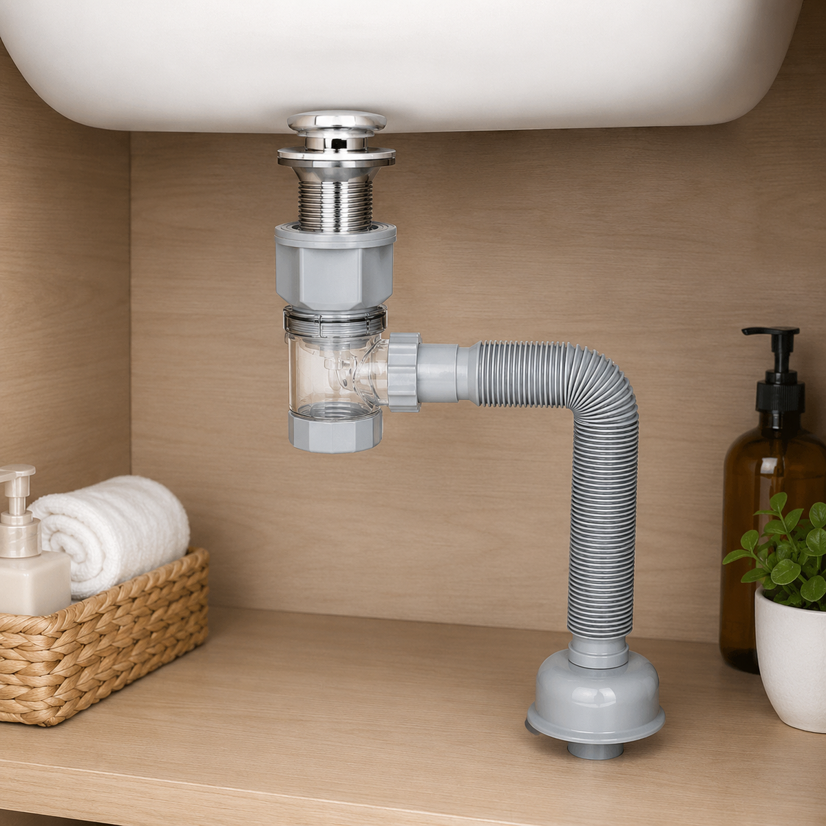 🛠 Sink Drain Kit | Plastic Bathroom Homeowners | Flexible Plumbing