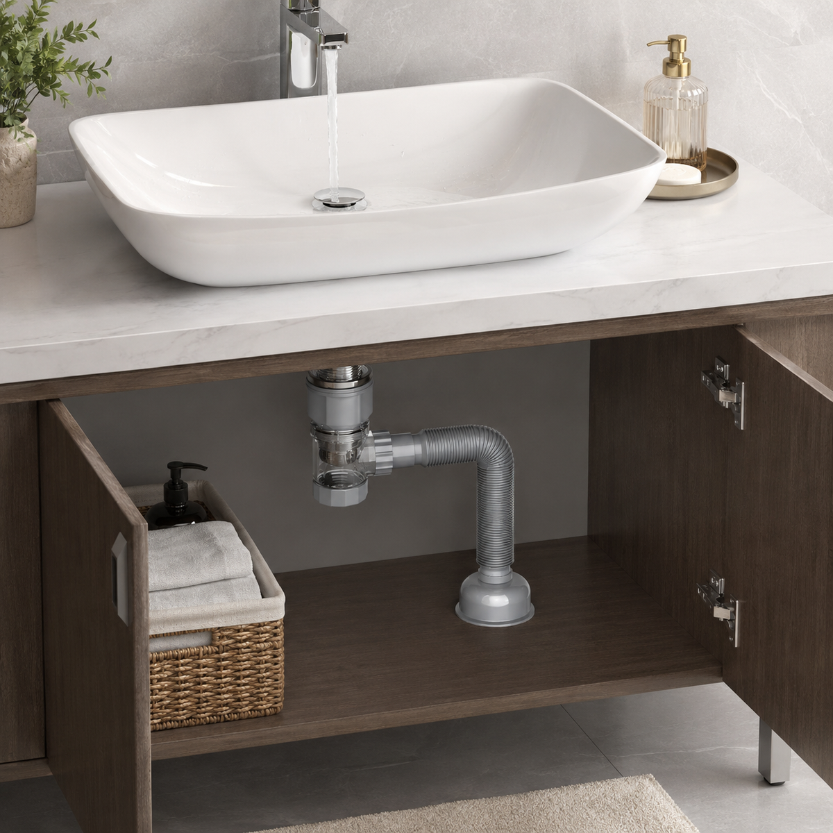 🛠 Sink Drain Kit | Plastic Bathroom Homeowners | Flexible Plumbing