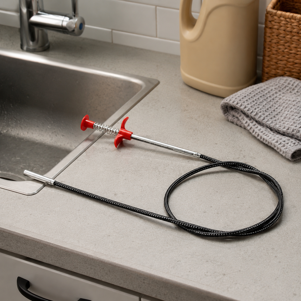 🛠 Drain Cleaner | Steel Plumbing Homeowners | Flexible Four-Claw Grabber