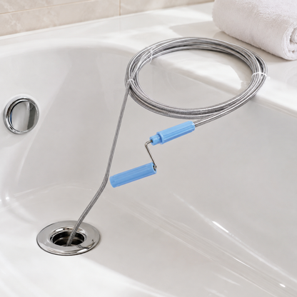 🌀 Drain Auger | Spring-Steel Plumbing Homeowners | Flexible Hand-Crank Reach