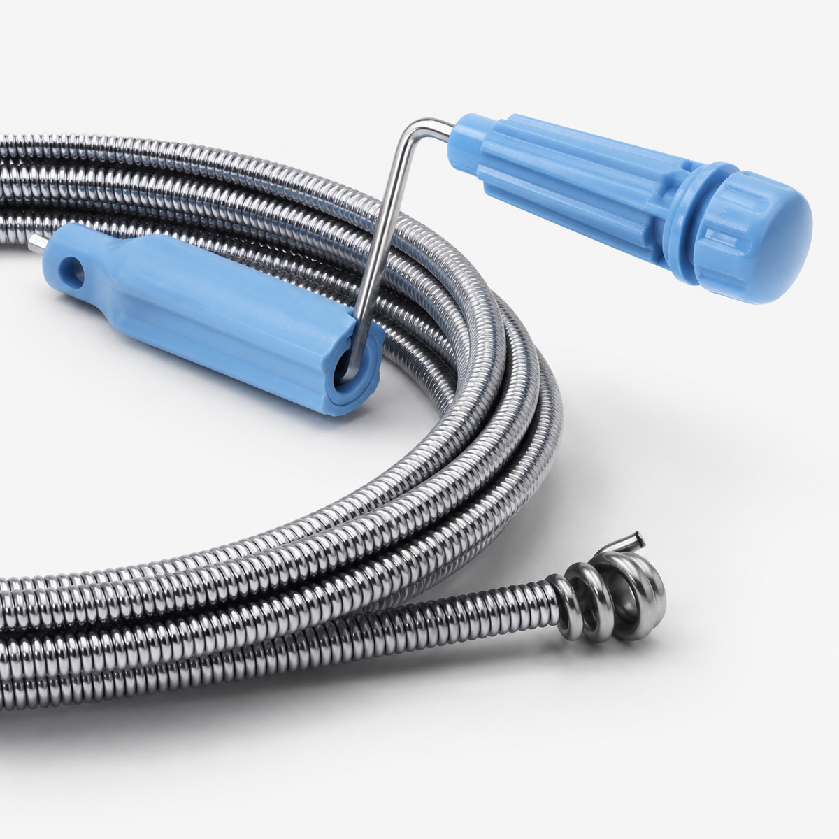🌀 Drain Auger | Spring-Steel Plumbing Homeowners | Flexible Hand-Crank Reach
