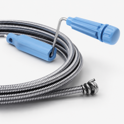 🌀 Drain Auger | Spring-Steel Plumbing Homeowners | Flexible Hand-Crank Reach