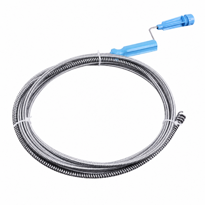 🌀 Drain Auger | Spring-Steel Plumbing Homeowners | Flexible Hand-Crank Reach