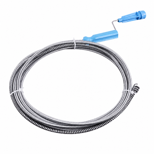 🌀 Drain Auger | Spring-Steel Plumbing Homeowners | Flexible Hand-Crank Reach