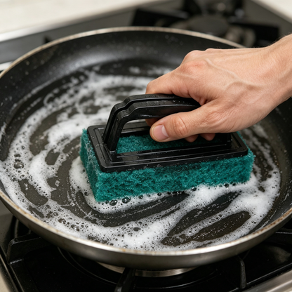 🧽 Handled Kitchen Scouring Pad | Heavy-Duty Scrubber | Dish & Surface Cleaning Essential