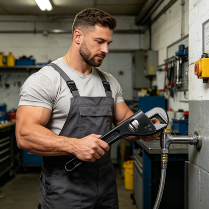 🔧 Stubby Adjustable Wrench | Compact Wide-Jaw Tool