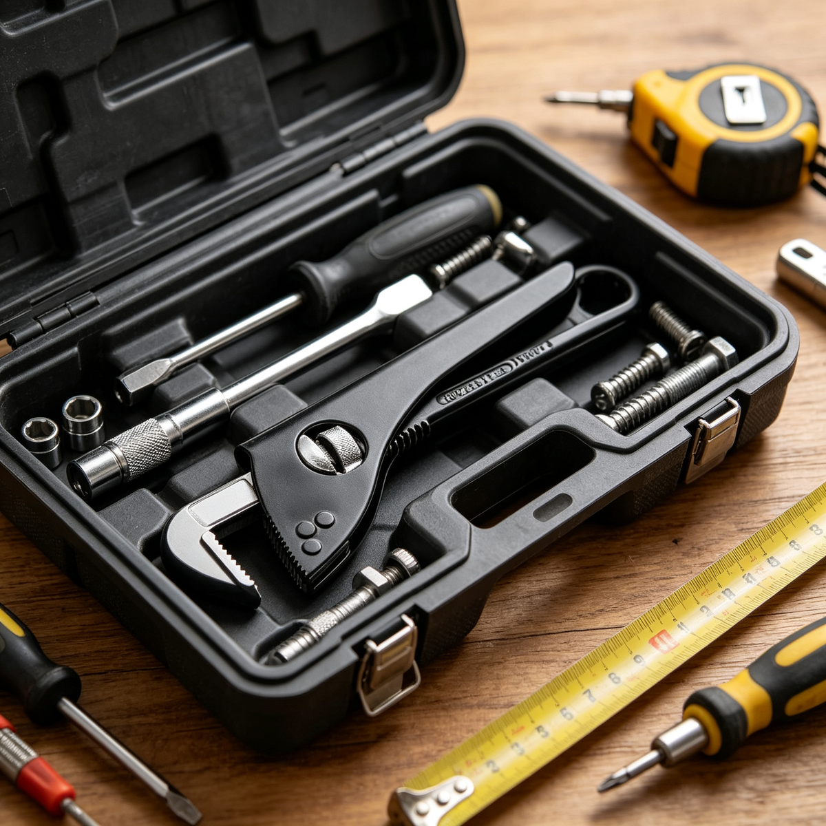 🔧 Stubby Adjustable Wrench | Compact Wide-Jaw Tool