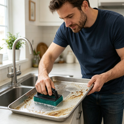 🧽 Handled Kitchen Scouring Pad | Heavy-Duty Scrubber | Dish & Surface Cleaning Essential