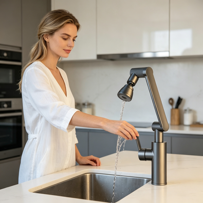 🚰 Modern Kitchen Faucet | Adjustable Swivel Spout | Flexible Sink Water Fixture