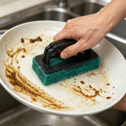 🧽 Handled Kitchen Scouring Pad | Heavy-Duty Scrubber | Dish & Surface Cleaning Essential